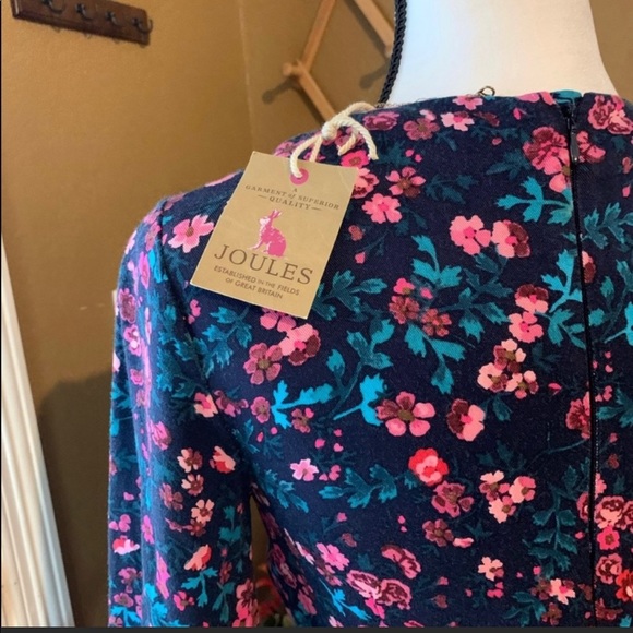 Joules Navy and pink Ditsy floral Melrose dress - Picture 4 of 4